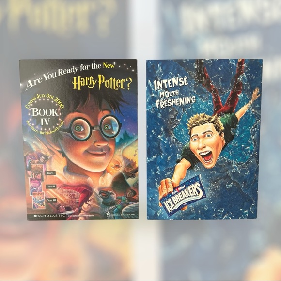 Harry Potter Vintage 2000 Promo Postcard Goblet of Fire & Icebreakers Bundle - Picture 1 of 4